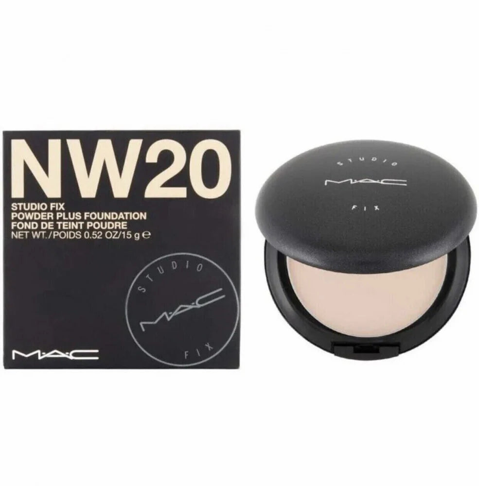 بودرة اساس مضغوطة ماك ستوديو فيكس بلس 15 جم nw20 mac studio fix powder plus foundation nw20 