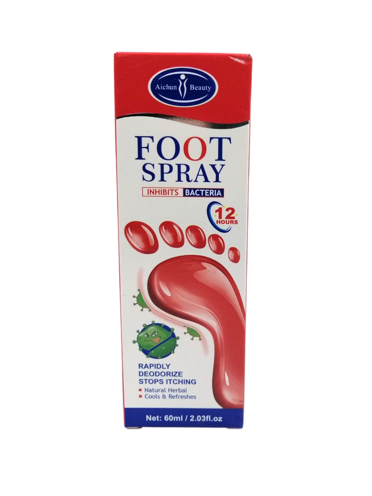بخاخ رذاذ تعطير القدمين المثبط للبكتيريا 60مل