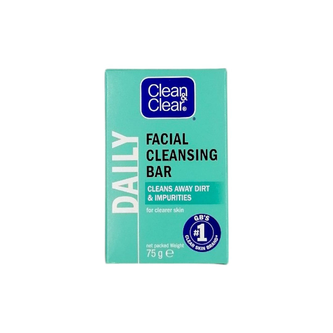 Clean&Clear Facial Cleanser Bar 75g كلير اند كلير صابونة غسول ومزيل مكياج