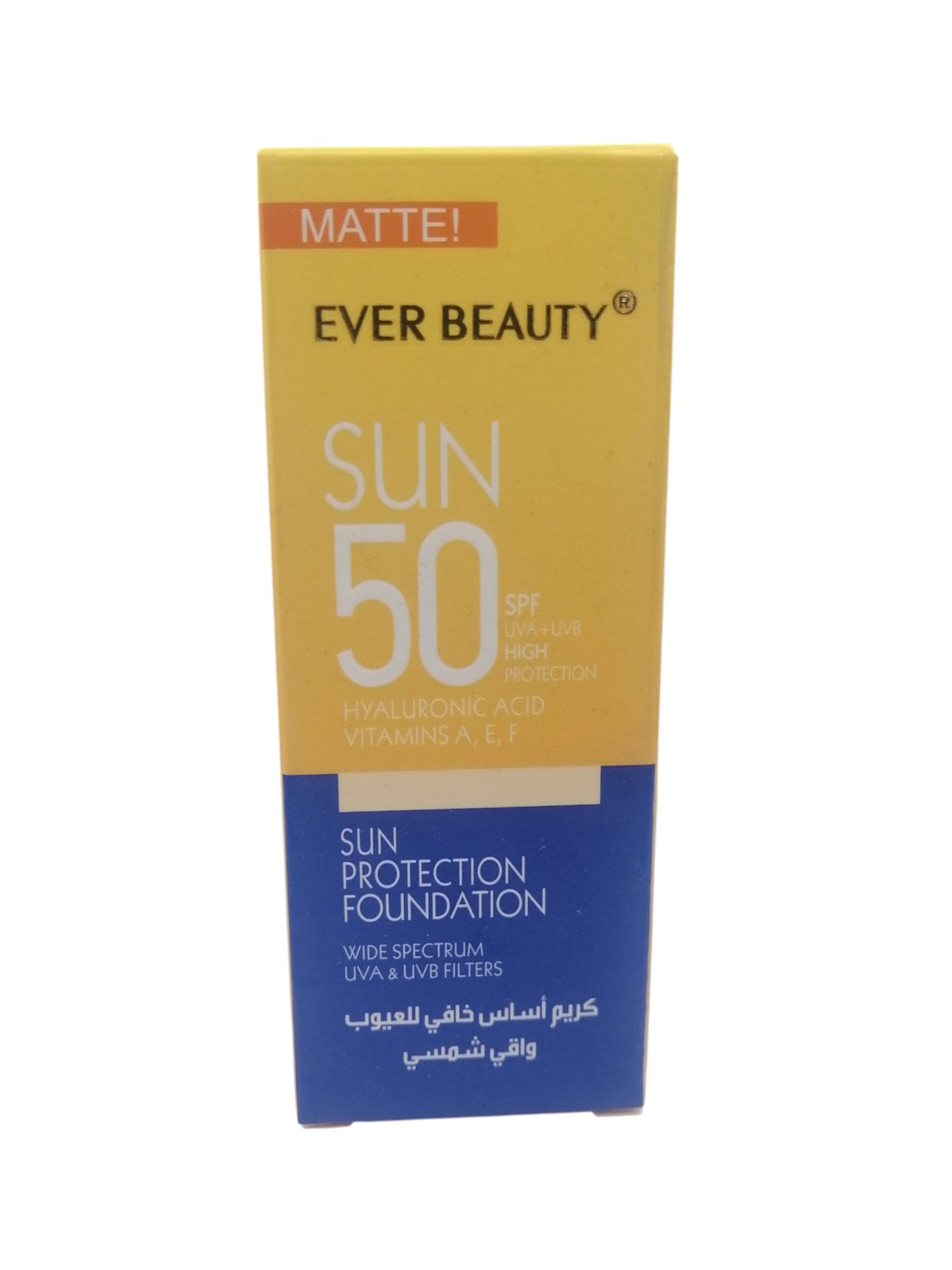 EVER BEAUTY Sun 50 Sun Protection Foundation ايفار بيوتي كريم اساس خافي للعيوب واقي شمس-