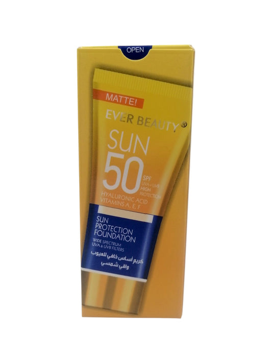 EVER BEAUTY Sun 50 Sun Protection Foundation ايفار بيوتي كريم اساس خافي للعيوب واقي شمس-