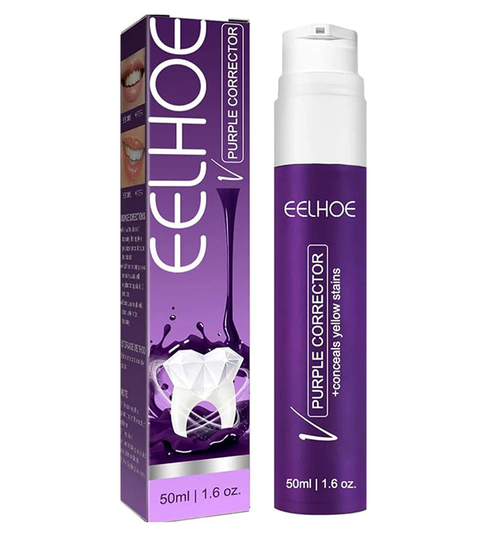 مصحح الأسنان الأرجواني Eelhoe – 50 معجون اسنان مبيض اسنان مل