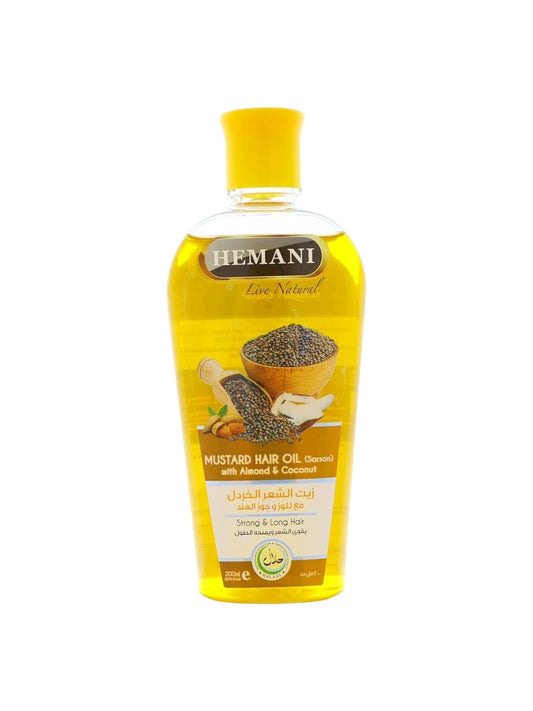 Hemani زيت الشعر الخردل مع اللوز وجوز الهند 200مل