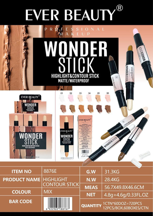 Ever Beauty Highlight aAnd Contour Stick Matt Waterproof ايفر بيوتي هاي لايت و كونتور ستيك