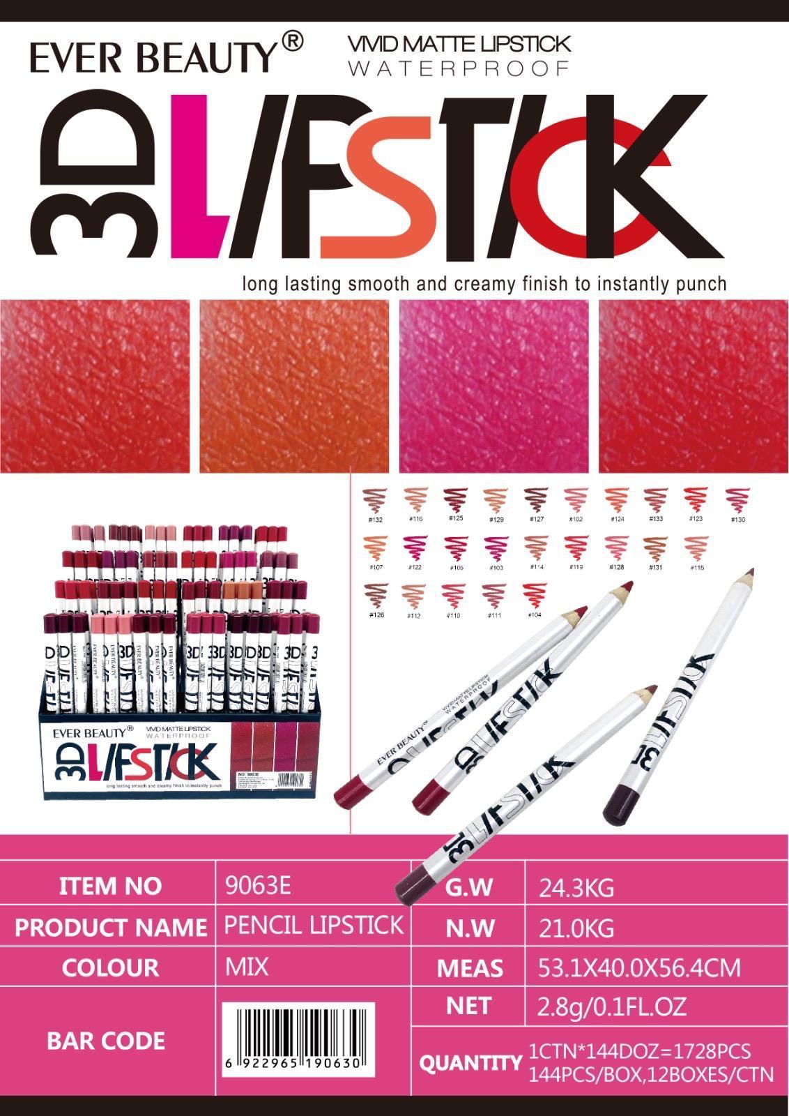 Ever Beauty 3D LipStick Matt Lipstick Waterproof ايفر بيوتي ضد الماء