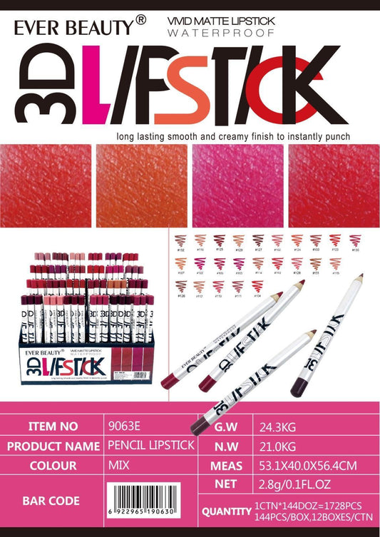 Ever Beauty 3D LipStick Matt Lipstick Waterproof ايفر بيوتي  ضد الماء