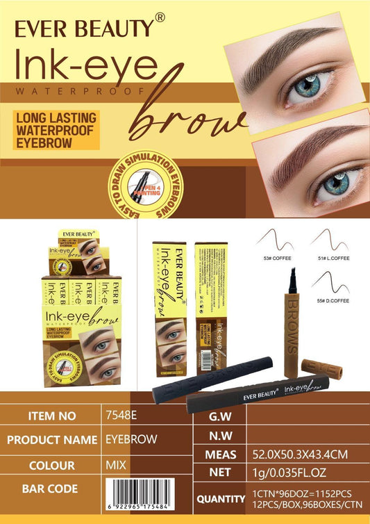 Ever Beauty Eye Brow Waterproof  ايفر بيوتي قلم حواجب 3شعرات