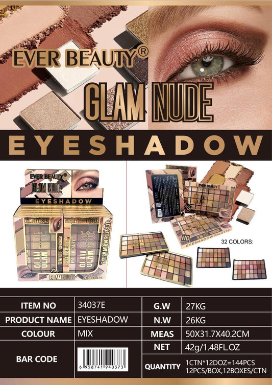 Ever Beauty Glam Nude EyeShadow Palette 32 Colors ايفر بيوتي اي شادو نود 32لون