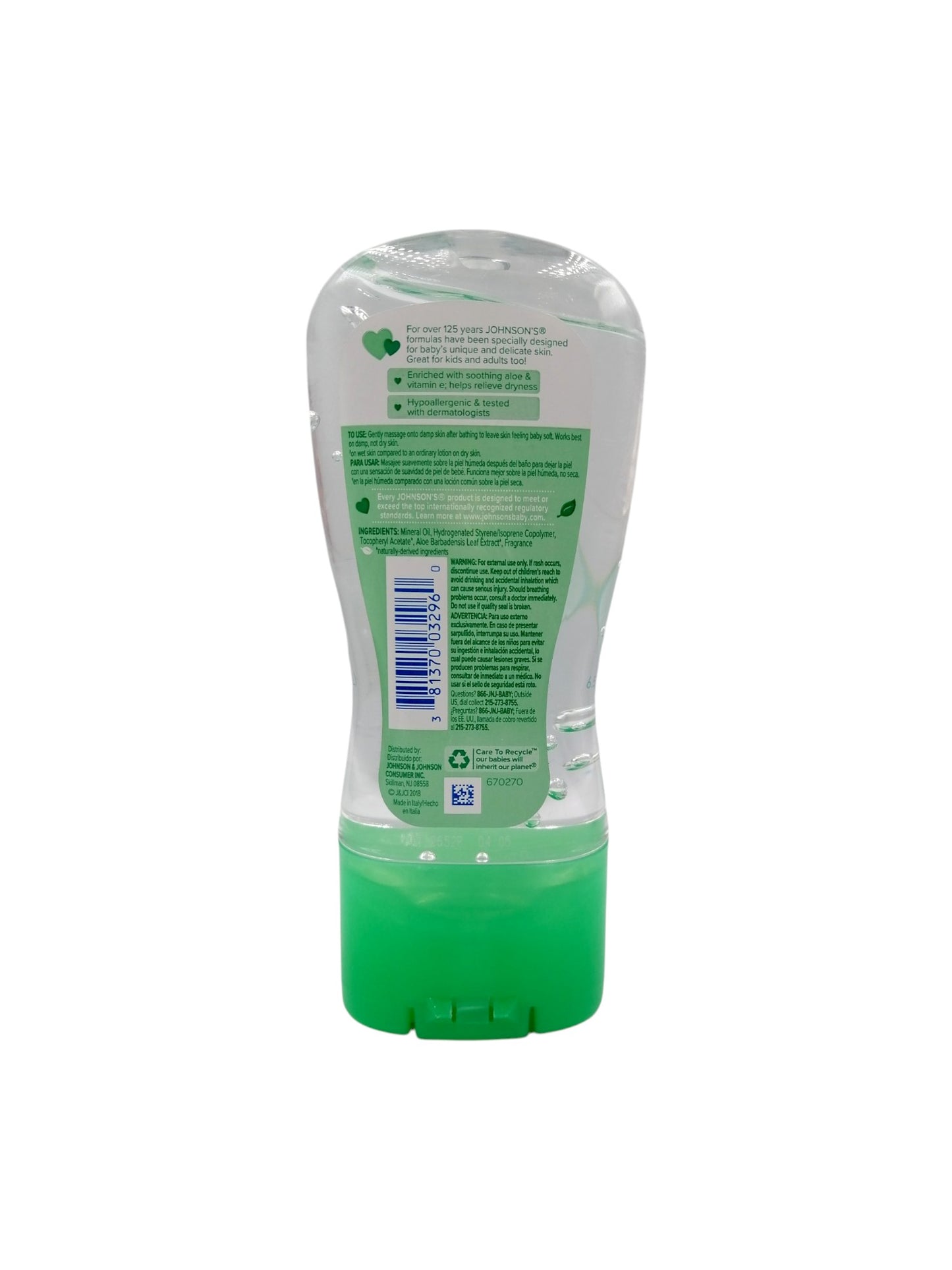 Johnsoun Alovera and Vitamine Oil Gel C 192ml جونسون زيت جل الوفيرا وفيتامين سي