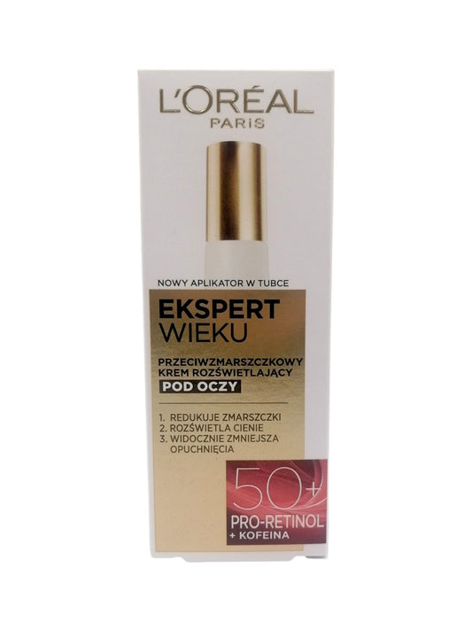 LOREAL Sunscreen 50+ 15ml لوريال كريم تجاعيد تحت العين مع واقي شمس