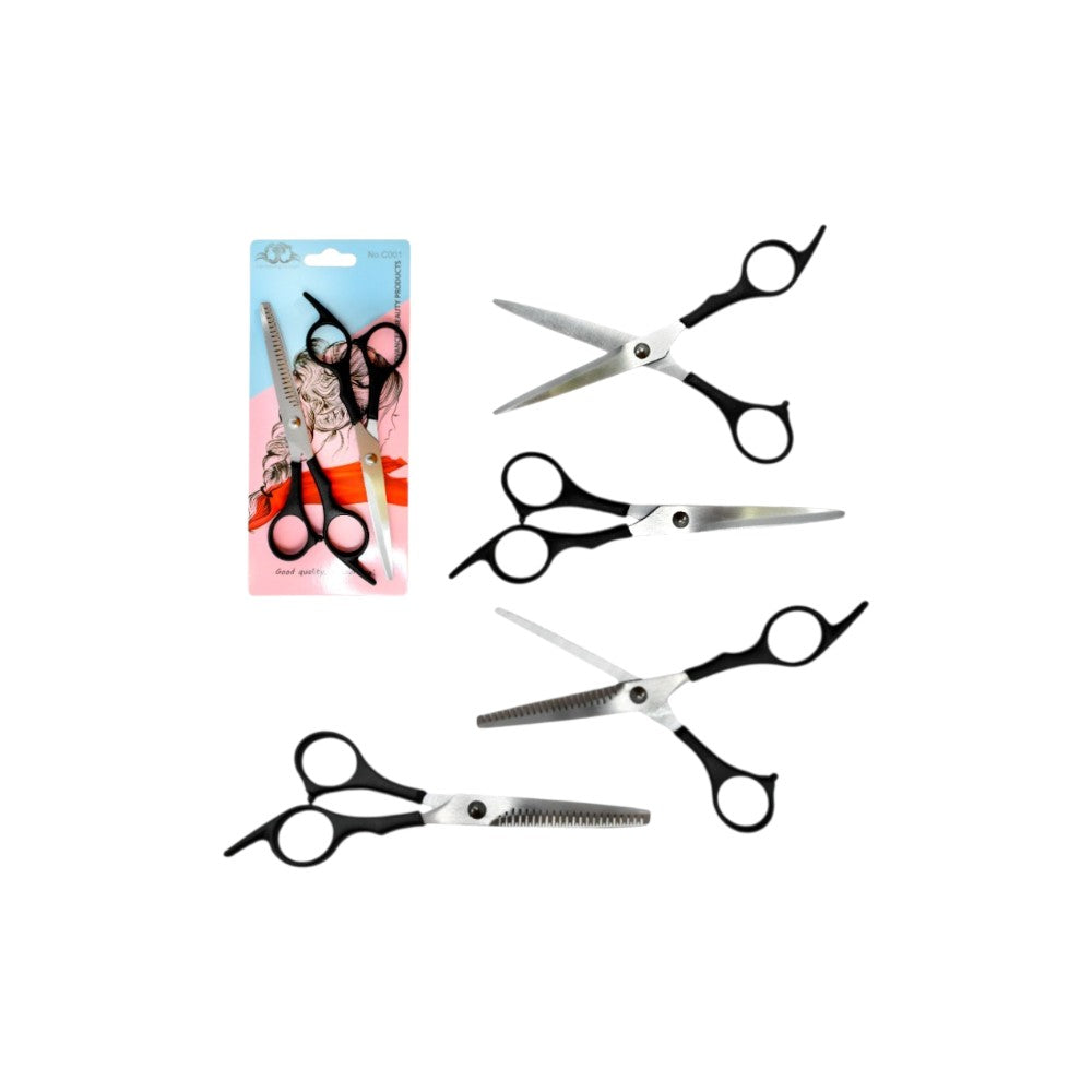 مقص شعر + مقص تقليل كثافة