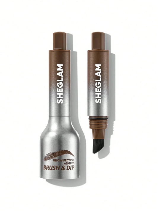 SHEGLAME Brow-Fection Angled Brush & Dip-Taupe فرشاة حواجب تاتو حواجب