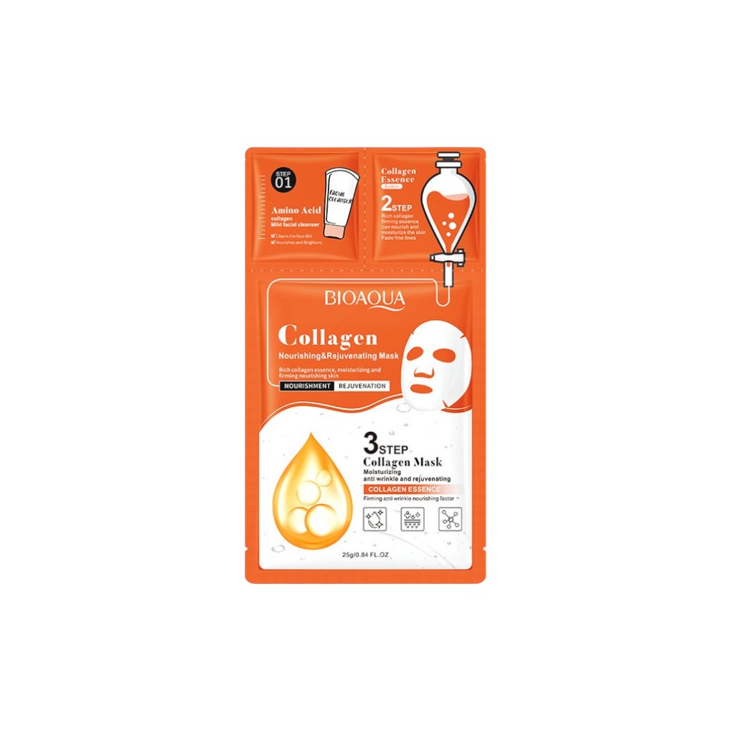 Bioaoua colagen 3 step mask 25mlمساك وجه&nbsp;