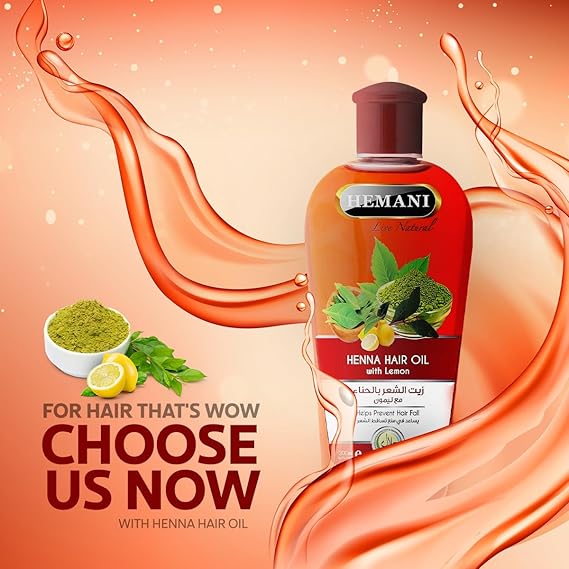 Hemani_زيت الشعر بالحناء مع ليمون200 مل