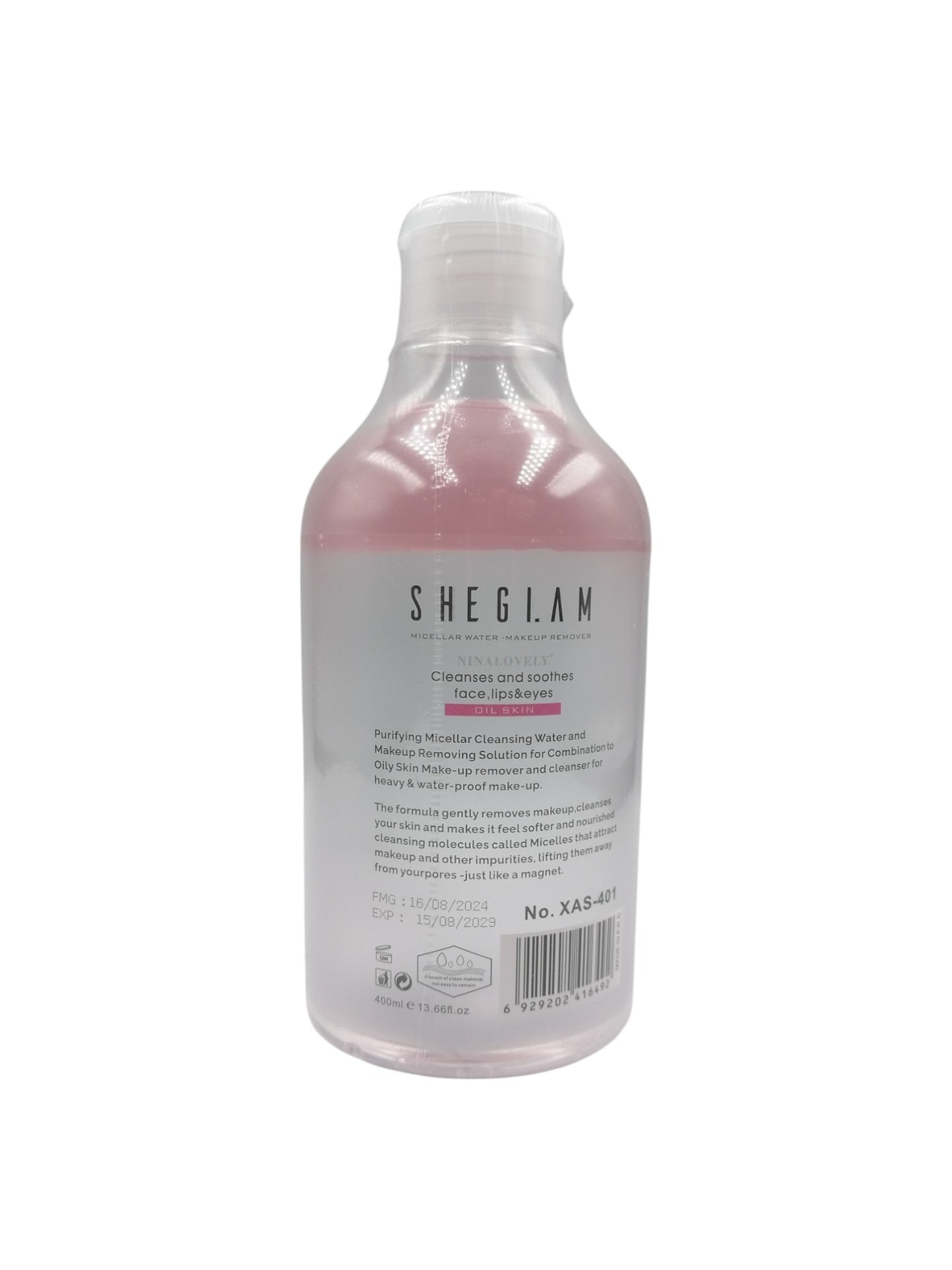 SHEGLAM MICELLAR CLEANSING WATER (OIL SKIN) 400ML ماء ميسيلار شيغلام للبشرة الدهنية