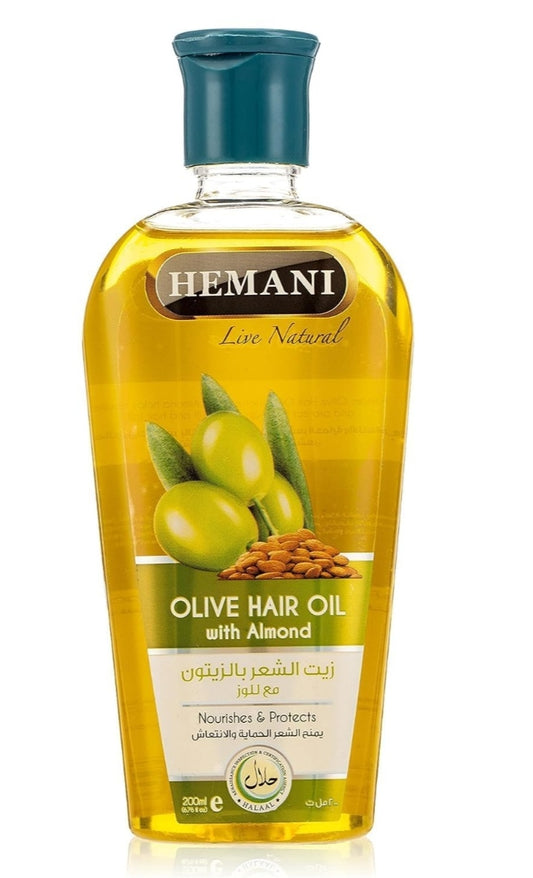 زيت الشعر بالزيتون معراللوز من هيماني (Hemani) 200ml